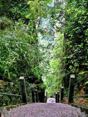 İçin Baizhangzi şelaleler ve kayalar görmek için aşağı gitmek gereklidir