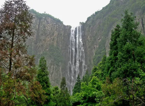 Three Waterfalls Baizhangzi Hollow Zhejiang Province China — Stock Photo, Image