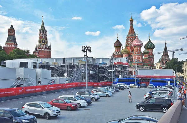 View Fan Zone Fifa World Cup Russia Bridge Bolshoy Moscvoretskiy — Stock Photo, Image