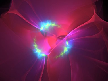 Çiçek kırmızı parlak neon arka plan şeklinde