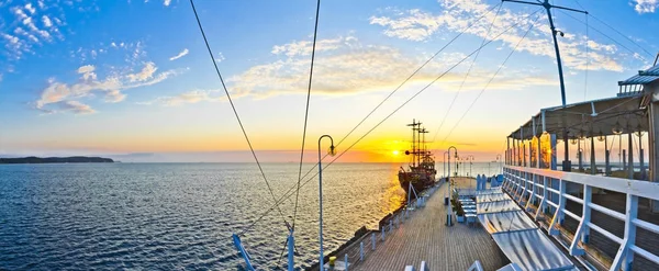 Nave Pirata Presso Molo Sul Mar Baltico Sopot Polonia — Foto Stock