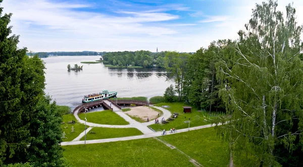 Lake Landscape Bismarck Tower Szczecinek Poland — Stock Photo, Image