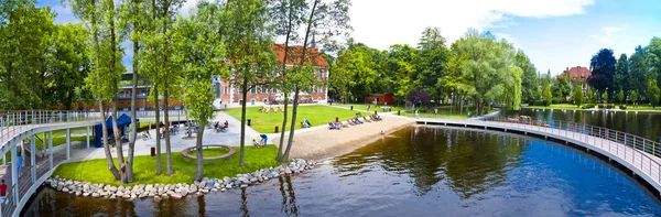 Panorama Castle Jetty Szczecinek Lake Landscape Poland — Stock Photo, Image