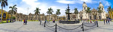 Panorama of the Plaza de Armas - Lima in Peru clipart
