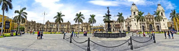 Panoráma Plaza Armas Limai Peruban Stock Fotó