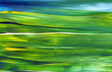 Soyut akrilik resim arka plan, doku, tasarım öğesi olarak kullanmak için. Modern sanat karışık renkler yeşil, mavi, sarı.