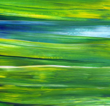 Soyut akrilik resim arka plan, doku, tasarım öğesi olarak kullanmak için. Modern sanat karışık renkler yeşil, mavi, sarı.