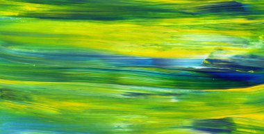 Soyut akrilik resim arka plan, doku, tasarım öğesi olarak kullanmak için. Modern sanat karışık renkler yeşil, mavi, sarı.