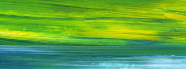Soyut akrilik resim arka plan, doku, tasarım öğesi olarak kullanmak için. Modern sanat karışık renkler yeşil, mavi, sarı.