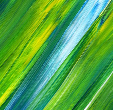 Soyut akrilik resim arka plan, doku, tasarım öğesi olarak kullanmak için. Modern sanat karışık renkler yeşil, mavi, sarı.