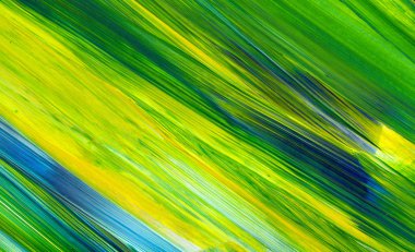 Soyut akrilik resim arka plan, doku, tasarım öğesi olarak kullanmak için. Modern sanat karışık renkler yeşil, mavi, sarı.