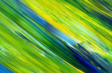 Soyut akrilik resim arka plan, doku, tasarım öğesi olarak kullanmak için. Modern sanat karışık renkler yeşil, mavi, sarı.