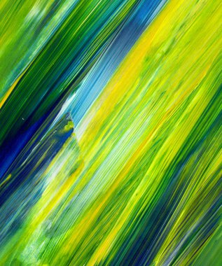 Soyut akrilik resim arka plan, doku, tasarım öğesi olarak kullanmak için. Modern sanat karışık renkler yeşil, mavi, sarı.