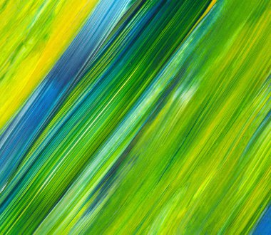 Soyut akrilik resim arka plan, doku, tasarım öğesi olarak kullanmak için. Modern sanat karışık renkler yeşil, mavi, sarı.