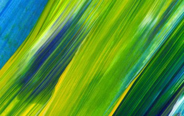 Soyut akrilik resim arka plan, doku, tasarım öğesi olarak kullanmak için. Modern sanat karışık renkler yeşil, mavi, sarı.