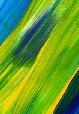 Soyut akrilik resim arka plan, doku, tasarım öğesi olarak kullanmak için. Modern sanat karışık renkler yeşil, mavi, sarı.
