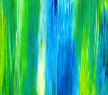 Yeşil, mavi, sarı karışık renklerde soyut akrilik resim. Arka plan, doku, tasarım öğesi olarak kullanmak için. 