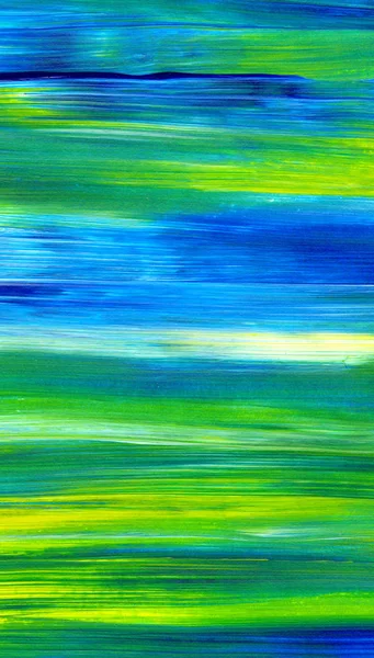 Yeşil, mavi, sarı karışık renklerde soyut akrilik resim. Arka plan, doku, tasarım öğesi olarak kullanmak için. 