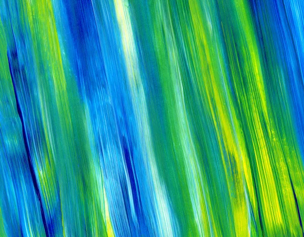 Yeşil, mavi, sarı karışık renklerde soyut akrilik resim. Arka plan, doku, tasarım öğesi olarak kullanmak için. 