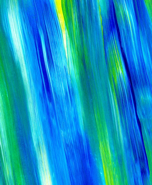 Yeşil, mavi, sarı karışık renklerde soyut akrilik resim. Arka plan, doku, tasarım öğesi olarak kullanmak için. 