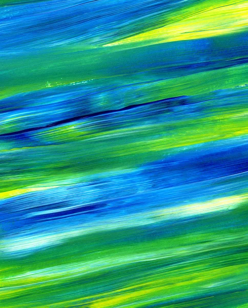 Abstrakte Acrylmalerei Mischfarben Grün Blau Gelb Zur Verwendung Als Hintergrund — Stockfoto