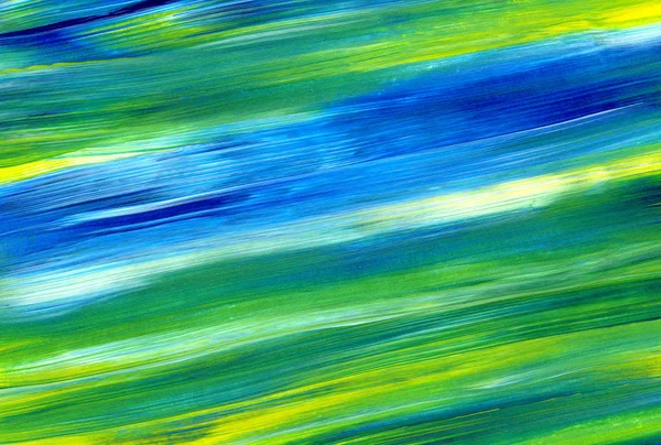 Abstrakcyjne Malarstwo Akrylowe Mieszanych Kolorach Zielony Niebieski Żółty Użytku Jako — Zdjęcie stockowe