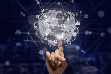 İşadamı holding Sosyal Medya simgeler yapısı ağ