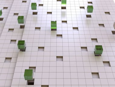 geometrik şekiller ve küpleri ile 3D arka plan