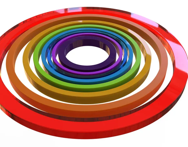 Model Colorful Rounds White Background — Stock Photo, Image