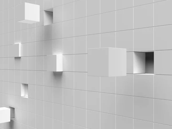 geometrik şekiller ve küpleri ile 3D beyaz arka plan