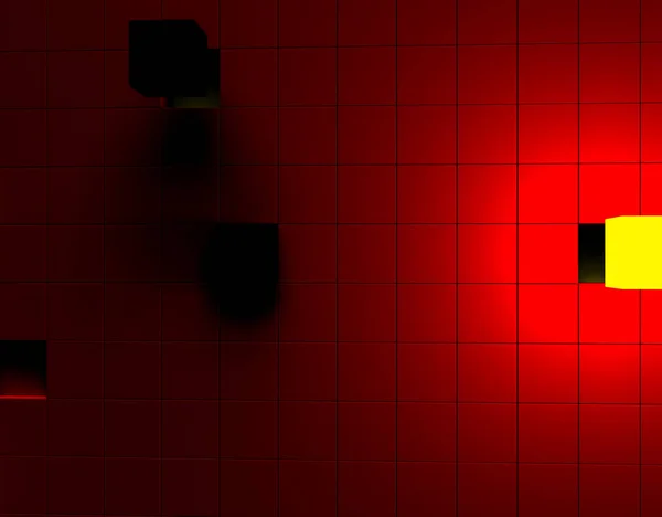 Red Background Geometric Shapes Cubes — Stock Photo, Image