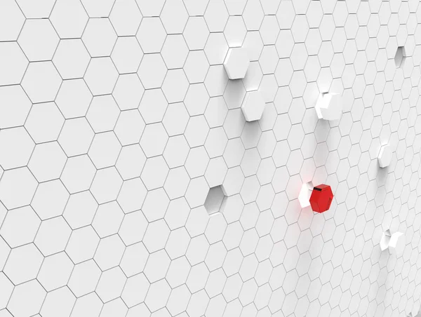 altıgenler şekiller ile 3D beyaz arka plan 