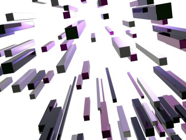 Beyaz arka plan üzerinde renkli dikdörtgenler ile soyut desen