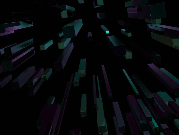 Абстрактный Шаблон Цветными Прямоугольниками Черном Фоне — стоковое фото