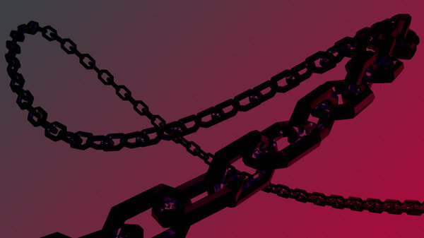 Иллюстрация цепей на красочном фоне
 