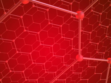 Kırmızı altıgenli geometrik 3b arka plan