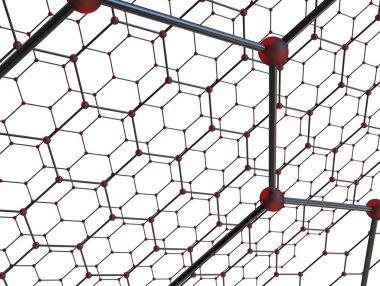 Beyaz altıgenli geometrik 3b arka plan