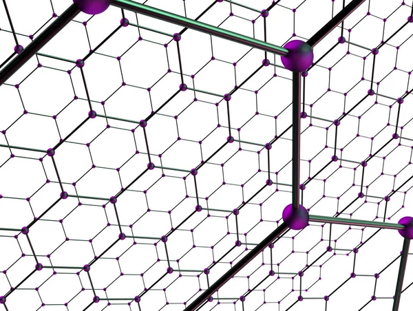 Fondo Geométrico Con Hexágonos Blancos — Foto de Stock