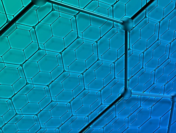 Mavi altıgenli geometrik 3b arka plan