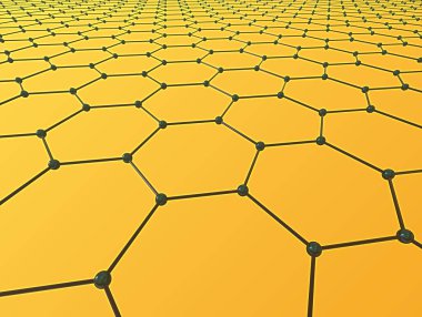 Sarı altıgenli geometrik 3b arka plan