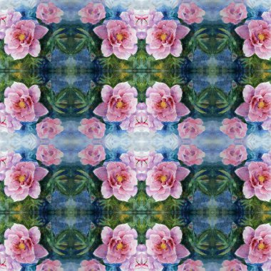 Buket bahar narin suluboya çiçek deseninin