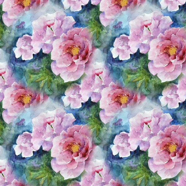 봄 섬세 한 수채화 꽃 패턴의 꽃다발 — 스톡 사진