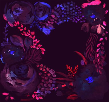 Güzel pembe çiçekler içinde suluboya teknik yapılan bulanıklık