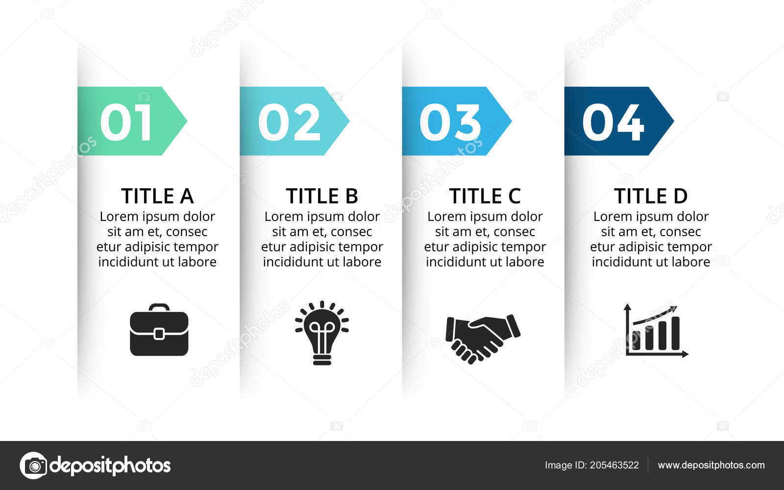 Vector Paper Arrows Infographic Cycle Diagram Labels Graph Stickers Presentation Chart