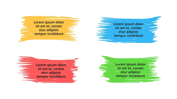 Vector brush banners infographic, labels and stickers. Watercolor paint concept with 4 options, parts, steps, processes. Slide template.