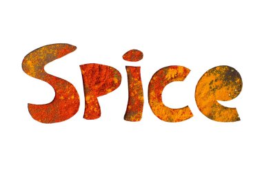 Beyaz arka plan üzerinde otlar ve baharatlar seçimi (zerdeçal, kırmızı biber, fesleğen, tuz, yetkin)