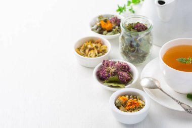 bitkisel çay, beyaz arka plan fincan