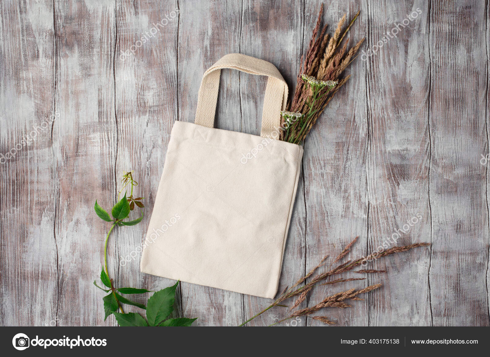White Eco Bag Mockup Blank Shopping Sack Copy Space Canvas Stock