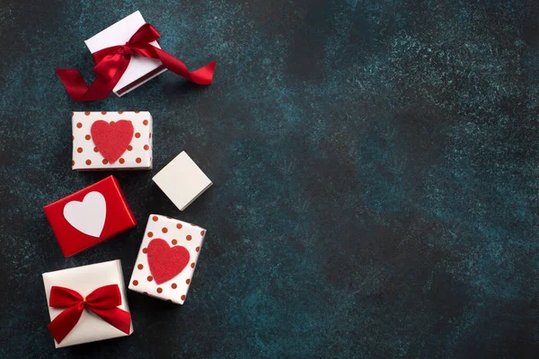 Natal Dia Dos Namorados Casamento Outra Composição Férias Caixas Presente — Fotografia de Stock