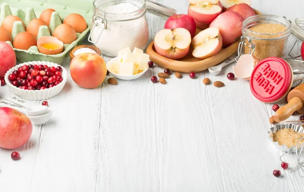 Herbstliches Winterbackkonzept Backhintergrund Kochen Mit Zutaten Gewürzen Und Utensilien Backen — Stockfoto